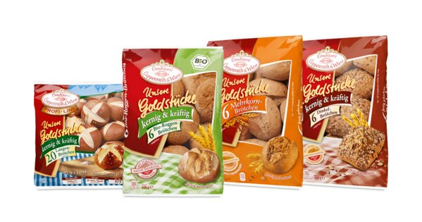 Goldstücke Dinkel-, Laugen-, Mehrkorn- und Bio Roggen Broetchen