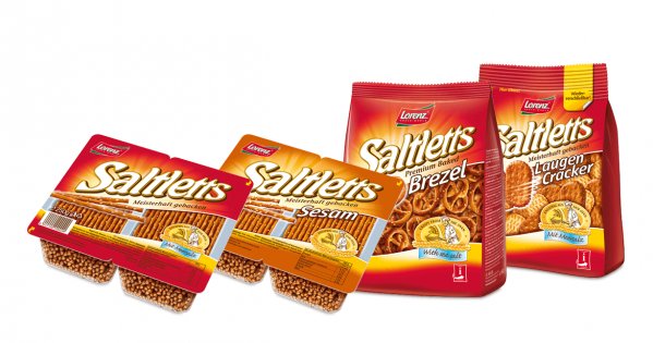 Saltletts Salzstangen Original und Sesam, Brezel und Laugen Cracker