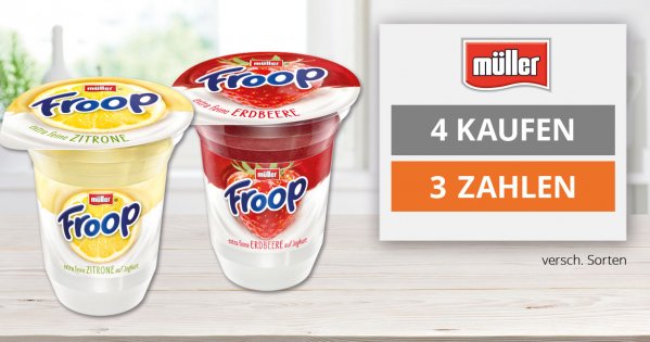 Müller Froop Zitrone und Erdbeer Joghurt