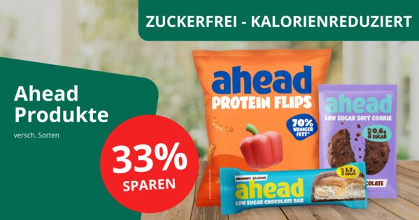 Zuckerfreie & Kalorienreduzierte Produkte im Angebot: 33% auf Ahead Produkte