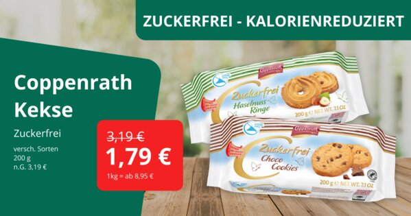 Ernähren Thema - Coppenrath Kekse zuckerfrei - nur 1,79 EURO