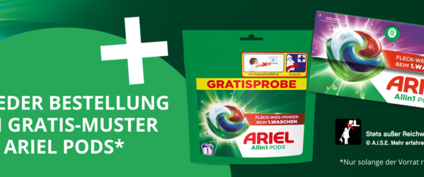 Shopbanner Gratisprobe Ariel Pods