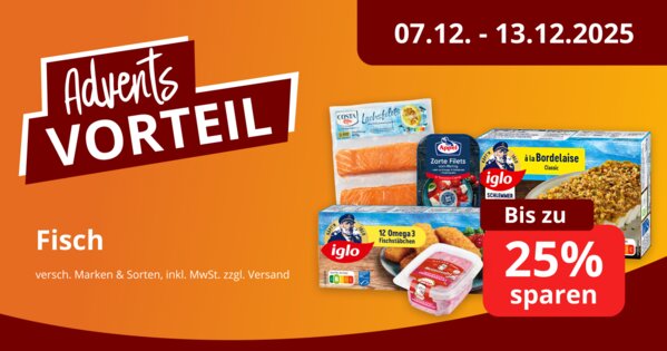 25% auf Tiefkühlfische