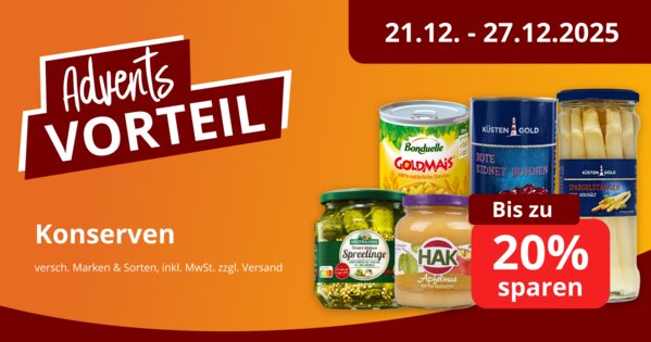 Adventsangebot Konserven