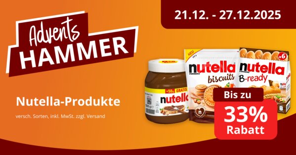 Adventsangebot Nutella Produkte