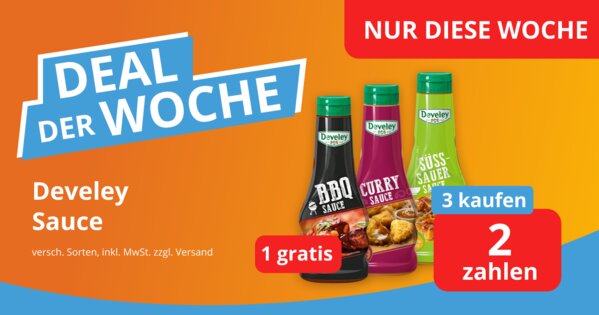 Develey Saucen - 1 Gratis - 3 kaufen & 2 zahlen