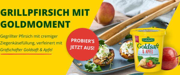 Goldsaft Rezept: Grillpfirsich mit Ziegenkäse