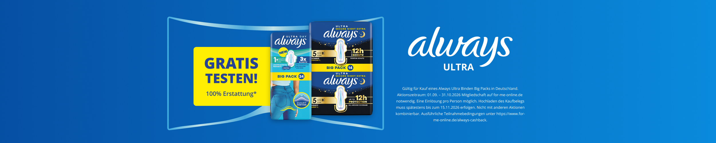 always ultra - Promoaktion: 1x gratis testen