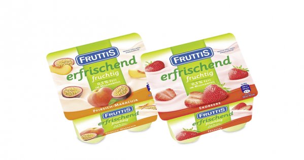 Fruttis Joghurt Erdbeere und Pfirsich-Maracuja